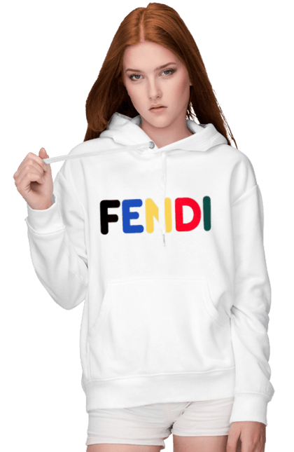 Женское худи с принтом Fendi. Fendi, lvmh, бренд, дом моды, италия, люкс, мода, одежда, сумка, фенди. 2070702