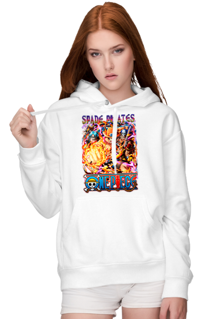 Women's hoodie with prints One Piece Portgas D. Ace. Anime, fire fist, gol d. ace, manga, one piece, portgas d. ace, straw hat pirates. 2070702