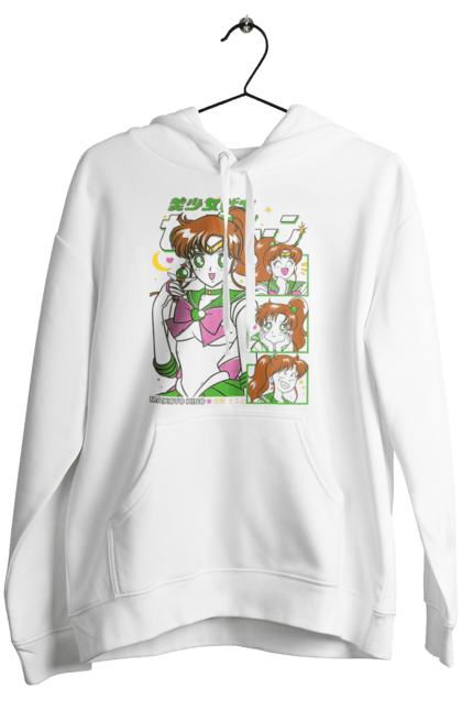 Women's hoodie with prints Sailor Moon Sailor Jupiter. Anime, drama, magical girl, makoto kino, sailor jupiter, sailor moon, tv series. 2070702