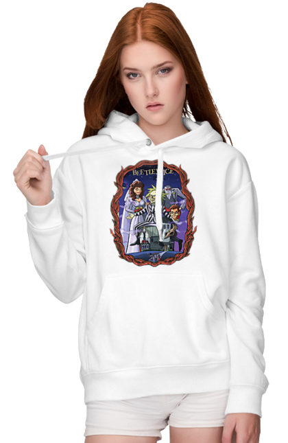 Women's hoodie with prints Beetlejuice. Beetlejuice, comedy, ghost, horror, movie, tim burton, warner bros. 2070702