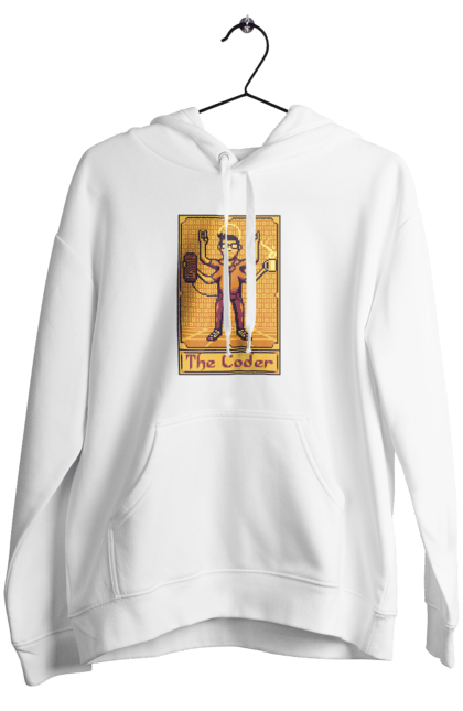 Жіноче худі з принтом "Карта таро  кодер". Ай ті, айтішник, карта таро, код, програміст, хакер. 2070702