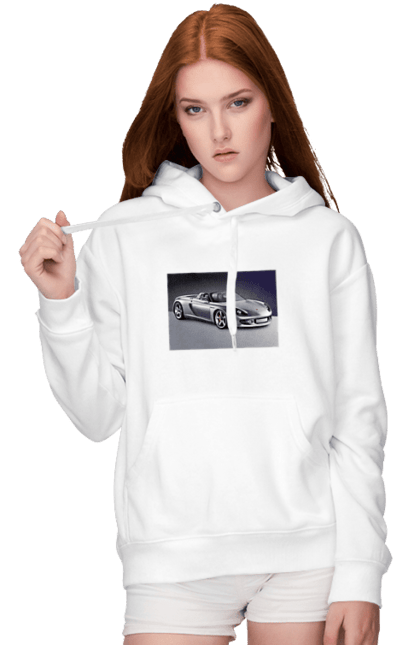 Women`s hoodie with prints Auto.2. Auto, color image, compartment, photo, sports car. 2070702