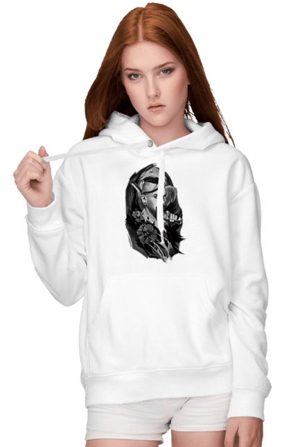 Women`s hoodie with prints Cossack. Cossack, forelock, good ukrainian, pistol, tickets, vusa. 2070702