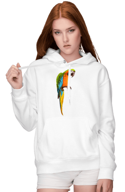 Женское худи с принтом Просто Попугай. Попугай, птичка. 2070702