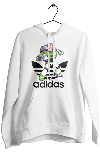 Women's hoodie with prints Adidas Buzz Lightyear. Adidas, buzz lightyear, cartoon, toy, toy story. 2070702