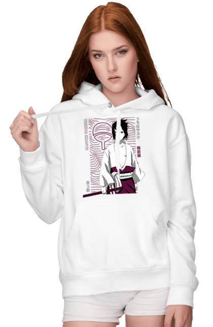 Women's hoodie with prints Naruto Sasuke Uchiha. Anime, manga, naruto, sasuke, sasuke uchiha, team 7, team number 7, uchiha. 2070702