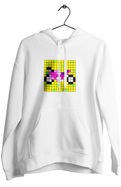Women`s hoodie with prints Pixel Bike. Bike, bright, color, motorcycle, pixel. 2070702
