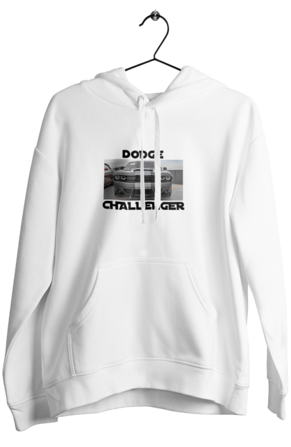 Women`s hoodie with prints Dodge challenger. An american legend, car, cult car, dodge challenger, oil car, powerful car. 2070702