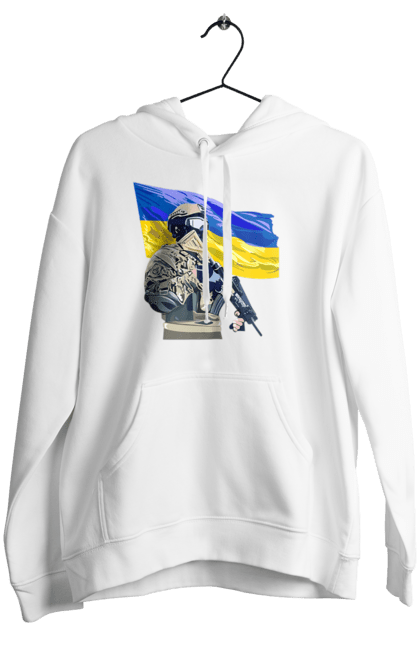 Жіноче худі з принтом "ЗСУ | Прапор". Війна, герб, збройні сили україни, зсу, патріотична, прапор україни, русский военный корабль, україна, українська символіка, флаг. 2070702