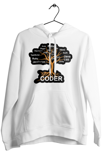 Жіноче худі з принтом "Кодер". Айті, айтішник, для айтішника, для програміста, кодер, подарунок айтішнику, подарунок програмісту, програміст, розробник. 2070702