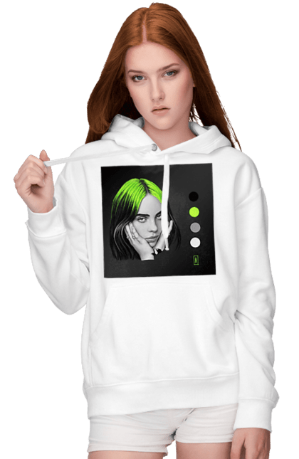 Жіноче худі з принтом "Біллі Ейліш". Біллі, біллі ейліш, ейліш. 2070702