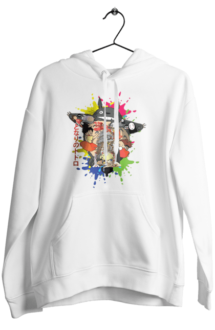 Women's hoodie with prints Totoro. Adventures, anime, comedy drama, fantasy, film, my neighbor totoro, tv series. 2070702