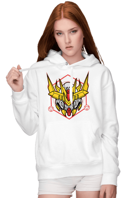 Women's hoodie with prints Gundam Barbatos Lupus Rex. Anime, asw g 08, barbatos lupus rex, game, gundam, manga, robot, video game, war. 2070702