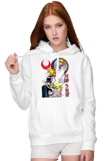 Women's hoodie with prints Sailor Moon. Anime, drama, magical girl, sailor moon, tv series, usagi tsukino. 2070702