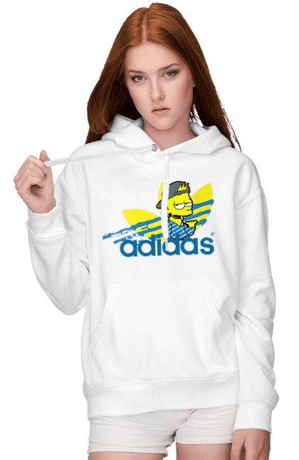 Женское худи с принтом Adidas Барт. Adidas, bart, адидас, барт, симпсон. 2070702