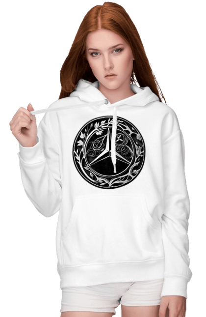 Жіноче худі з принтом "Mercedes Benz Лого Арт". Авто, автомобіль, логотип мерседес, машини, мерс, мерседес. 2070702