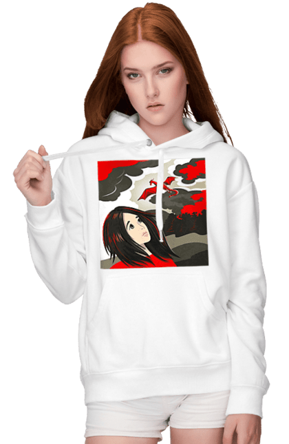 Women's hoodie with prints Girl and dragon. Dragon, fantasy, romance, young woman. 2070702