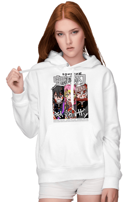 Women's hoodie with prints Demon Slayer Obanai Mitsuri Tengen. Anime, demon slayer, iguro, kimetsu no yaiba, manga, mitsuri, obanai, tengen. 2070702