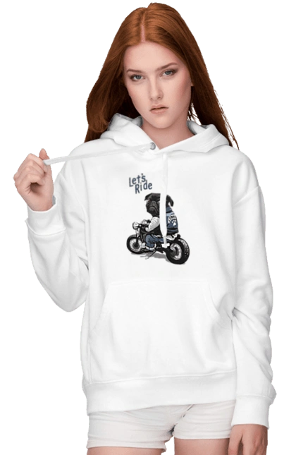 Мопс на мотоциклі