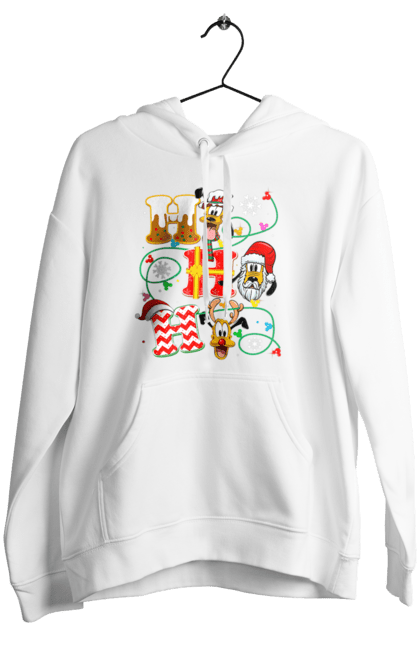 Women's hoodie with prints Merry Christmas. Cartoon, christmas, christmas, deer, disney, holiday, merry christmas, santa. 2070702