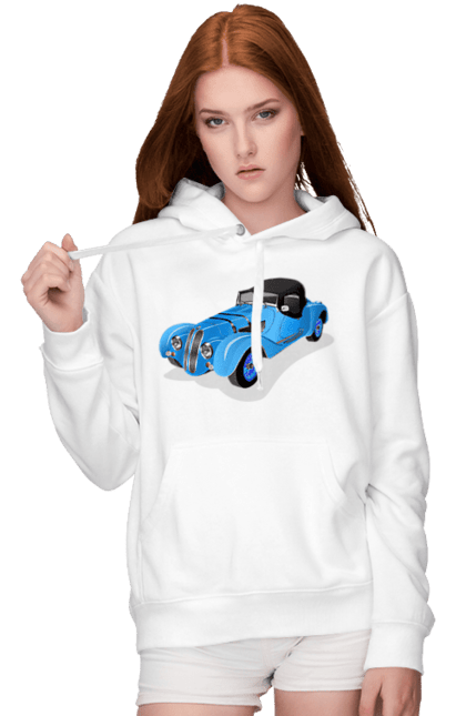 Women`s hoodie with prints Car. Auto, car, classic, old, old machine. 2070702