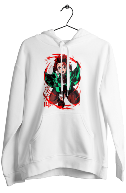 Women's hoodie with prints Demon Slayer Tanjiro. Anime, demon slayer, kamado tanjiro, manga, tanjiro. 2070702