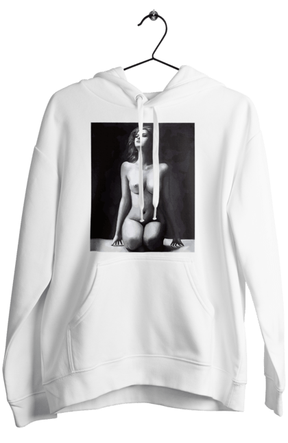Women`s hoodie with prints Body beauty. Body beauty, breast, female body, women`s breasts. 2070702