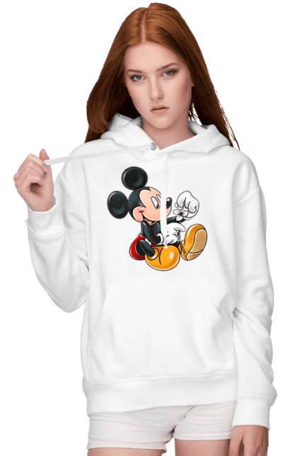 Women's hoodie with prints Mickey Mouse. Cartoon, disney, mickey, mickey mouse. 2070702