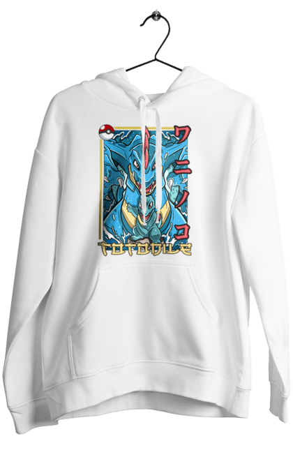 Women's hoodie with prints Pokemon Totodile. Nintendo, pokemon, pokemon go, totodile. 2070702