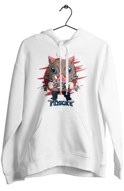 Women's hoodie with prints Demon Slayer Inosuke. Anime, demon slayer, inosuke, inosuke hashibira, kimetsu no yaiba, manga. 2070702