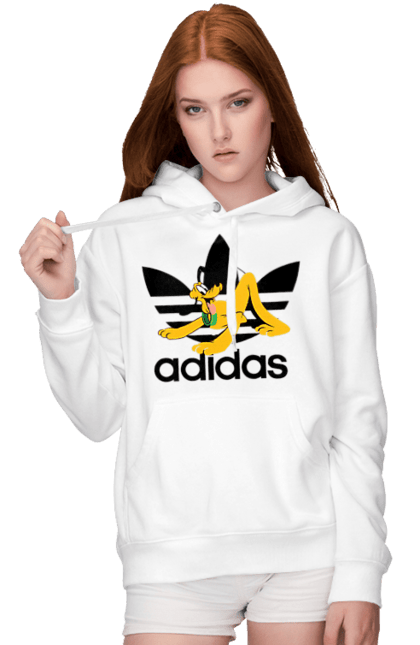 Жіноче худі з принтом "Adidas Плуто". Adidas, pluto, адідас, мультсеріал, плуто, серіал, собака. 2070702