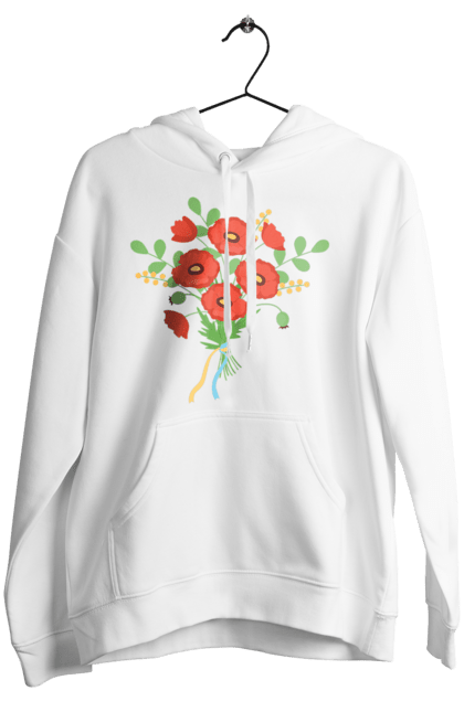 Women`s hoodie with prints Red poppies. Flag of ukraine, flowers, poppy, red poppies, symbol of ukraine, traditions of ukraine, ukraine. 2070702