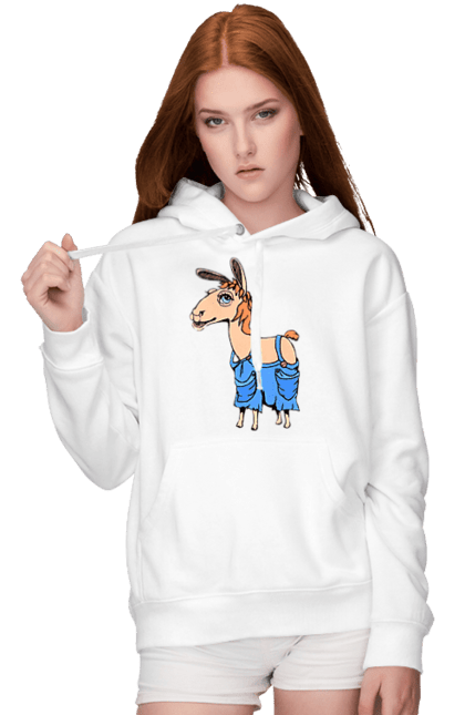 Жіноче худі з принтом "Лама В Комбінезоні". Комбінезон, лама. 2070702