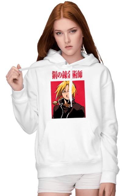 Women's hoodie with prints Fullmetal Alchemist Edward Elric. Adventures, anime, comedy, edward, edward elric, elric, fullmetal alchemist, manga, steampunk. 2070702