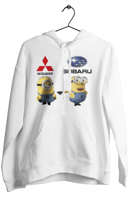 Жіноче худі з принтом "Minion Субару". Авто, машини, міньйони, мітсубісі, субару. 2070702