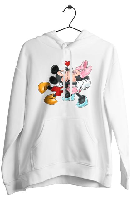 Жіноче худі з принтом "Міккі Маус та Мінні Маус". Mickey mouse, minnie mouse, дісней, міккі, міккі маус, мінні маус, мультфільм. 2070702