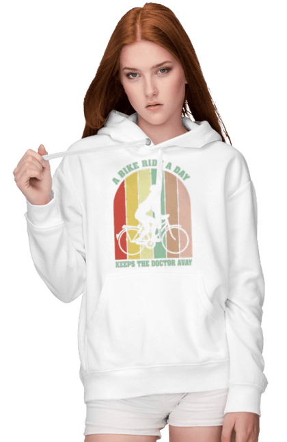 Women`s hoodie with prints Bike ride. Bike, bike ride, bike ride, burn, healthy lifestyle. 2070702