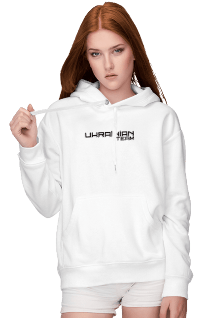 Жіноче худі з принтом "Команда україни". Написи, патріотам, патріотичні написи, прикольні написи, українська команда. 2070702