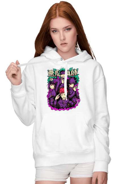 Women's hoodie with prints Jujutsu Kaisen. Anime, dark fantasy, itadori, jujutsu kaisen, magic battle, manga, mystic, sukuna. 2070702