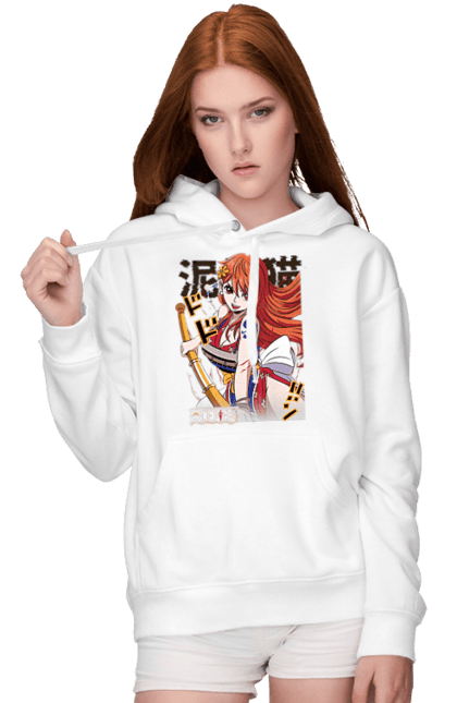 Women's hoodie with prints One Piece Nami. Anime, cat burglar, manga, nami, one piece, straw hat pirates. 2070702