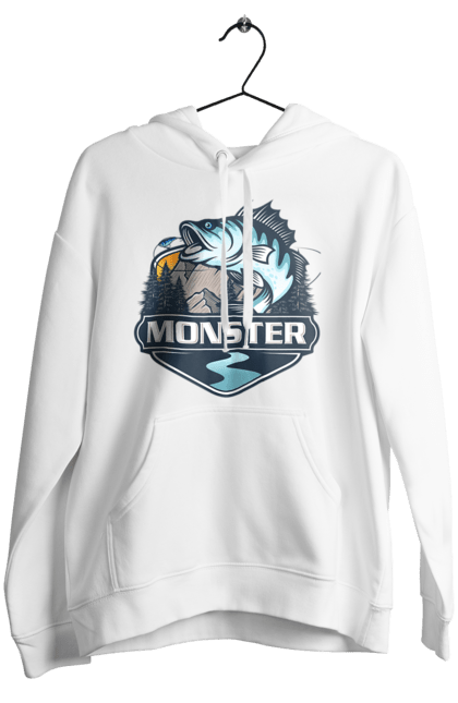 Жіноче худі з принтом "Рибалка". Монстер, рибак, рибалка, хоббі. 2070702