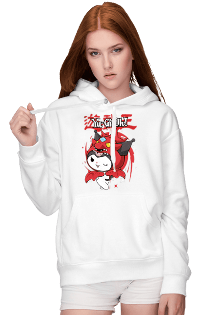 Women's hoodie with prints Yu Gi Oh! Kuromi. Anime, character, hello kitty, kuromi, my melody, sanrio, yu gi oh, yugio. 2070702