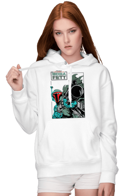 Women's hoodie with prints Boba Fett. Bob fett, boba fett, clone, head hunter, star wars. 2070702