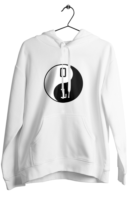 Жіноче худі з принтом "Інь Янь". Angular, c, css, html, it, javascript, jquery, php, python, react, svelt, vue, айтишник, айті, гумор, код, кодувати, прогер, програміст, програмісти, ти ж, ти ж програміст, тиж програміст. 2070702