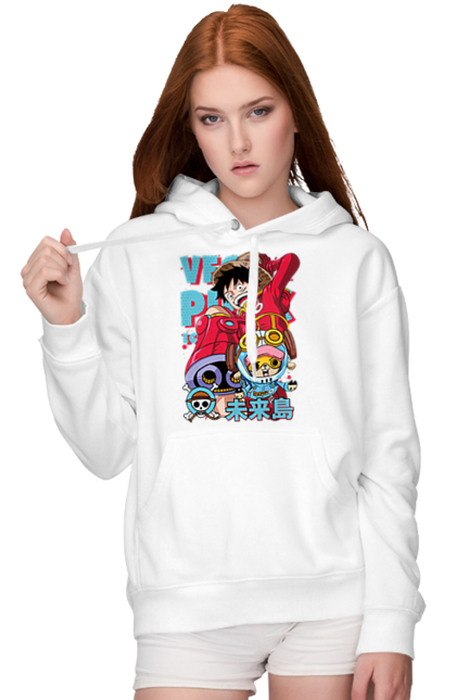 Women's hoodie with prints One Piece Luffy. Anime, luffy, manga, monkey de luffy, one piece, pirates. 2070702