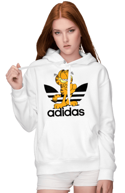 Жіноче худі з принтом "Adidas Гарфілд". Adidas, garfield, адідас, гарфілд, голод, кінокомедія, кіт, комедія, фільм. 2070702