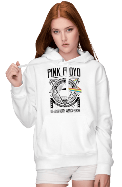 Women's hoodie with prints Pink Floyd. Album, music, pink floyd, rock, rock band. 2070702