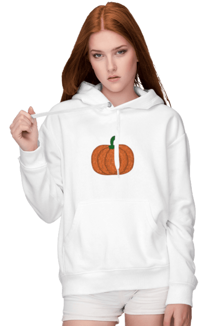 Жіноче худі з принтом "Pumpkin". Autumn, halloween, pumpkin, гарбуз, осінній малюнок, осіння атмосфера, осінь, хелловін. CustomPrint.market