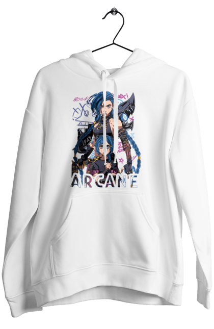 Женское худи с принтом Аркейн. Arcane, fortiche, league of legends, riot games, аркейн, вай, джинкс, мультсериал, фэнтези. 2070702