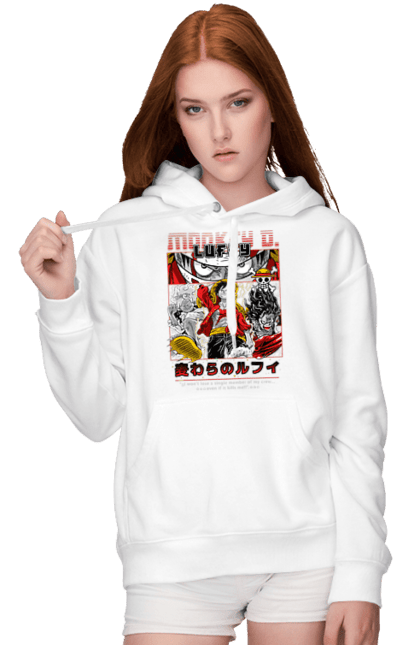 Women's hoodie with prints One Piece Luffy. Anime, luffy, manga, monkey de luffy, one piece, pirates. 2070702